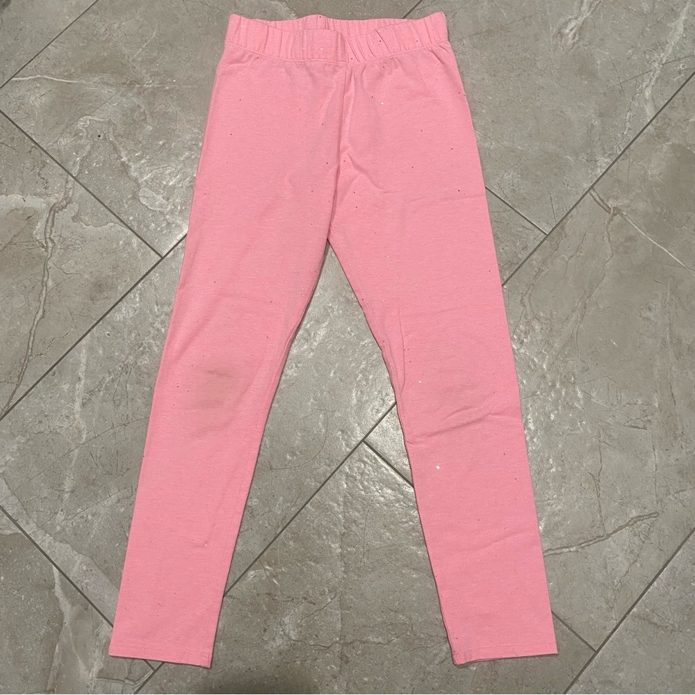 Kids Cynthia Rowley Girls Pink Glitter Sparkle Leggings Pants M 7/8